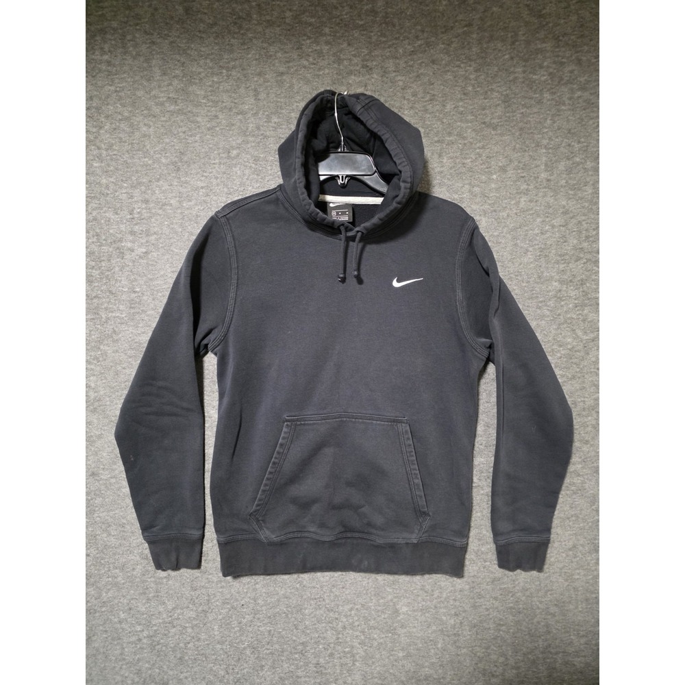 Nike Hoodie Mens Medium Black Sportswear Club Fleece‎ Pullover Swoosh 826433-010